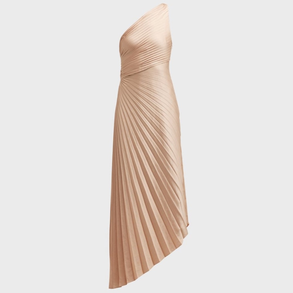 NEW- A.L.C Delfine Dress in Bella Gold Metallic - Picture 4 of 10